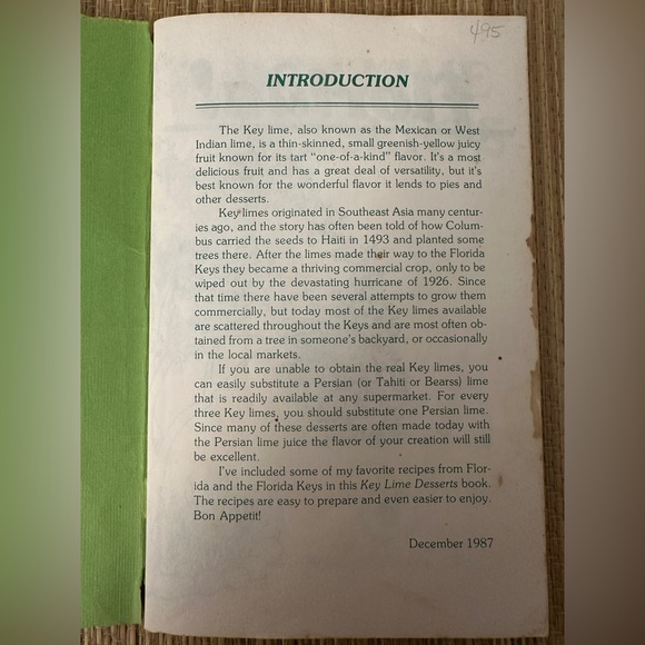 Famous Florida! Key Lime Desserts Cookbook By Joyce Lafray Young 1987 - Picture 5 of 7